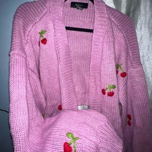 Forever 21+ Heart Cherries Cardigan